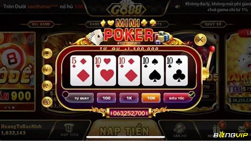 Tìm hiểu về luật chơi Mini Poker cùng BONGVIP nhé!