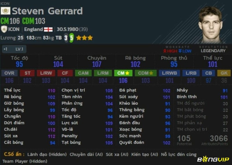 Steven Gerrard xuất sắc với cú sút xa mạnh mẽ và chính xác duy trì phong độ tốt nhờ thể lực cao.